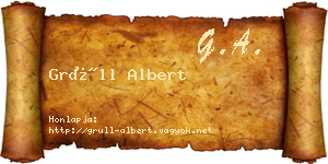 Grüll Albert névjegykártya